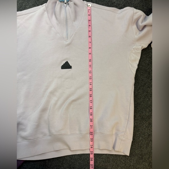 Men's adidas 1/2-zip Solid Color Small Logo Half Zipper - Picture 9 of 9